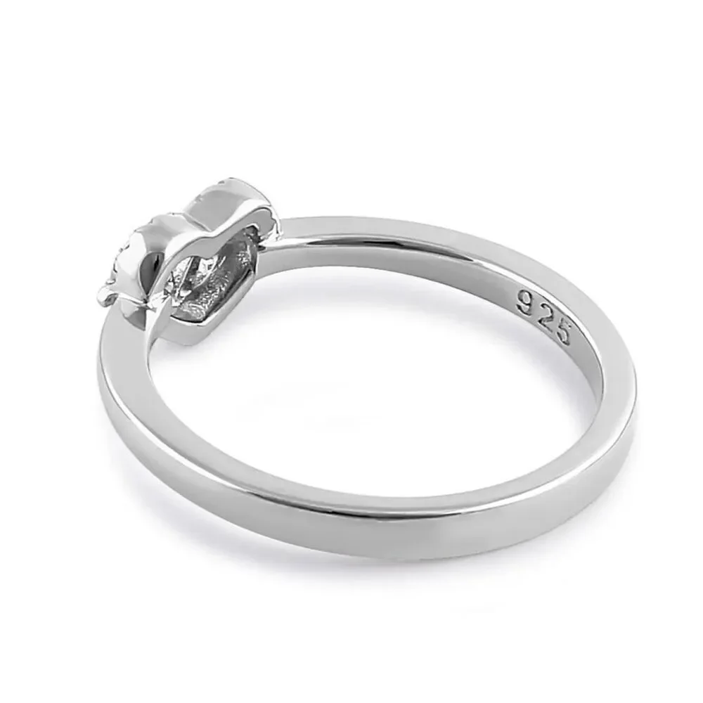Sterling Silver Inner Heartbeat Round Cut Clear CZ Ring Nurse Doctor Gift New